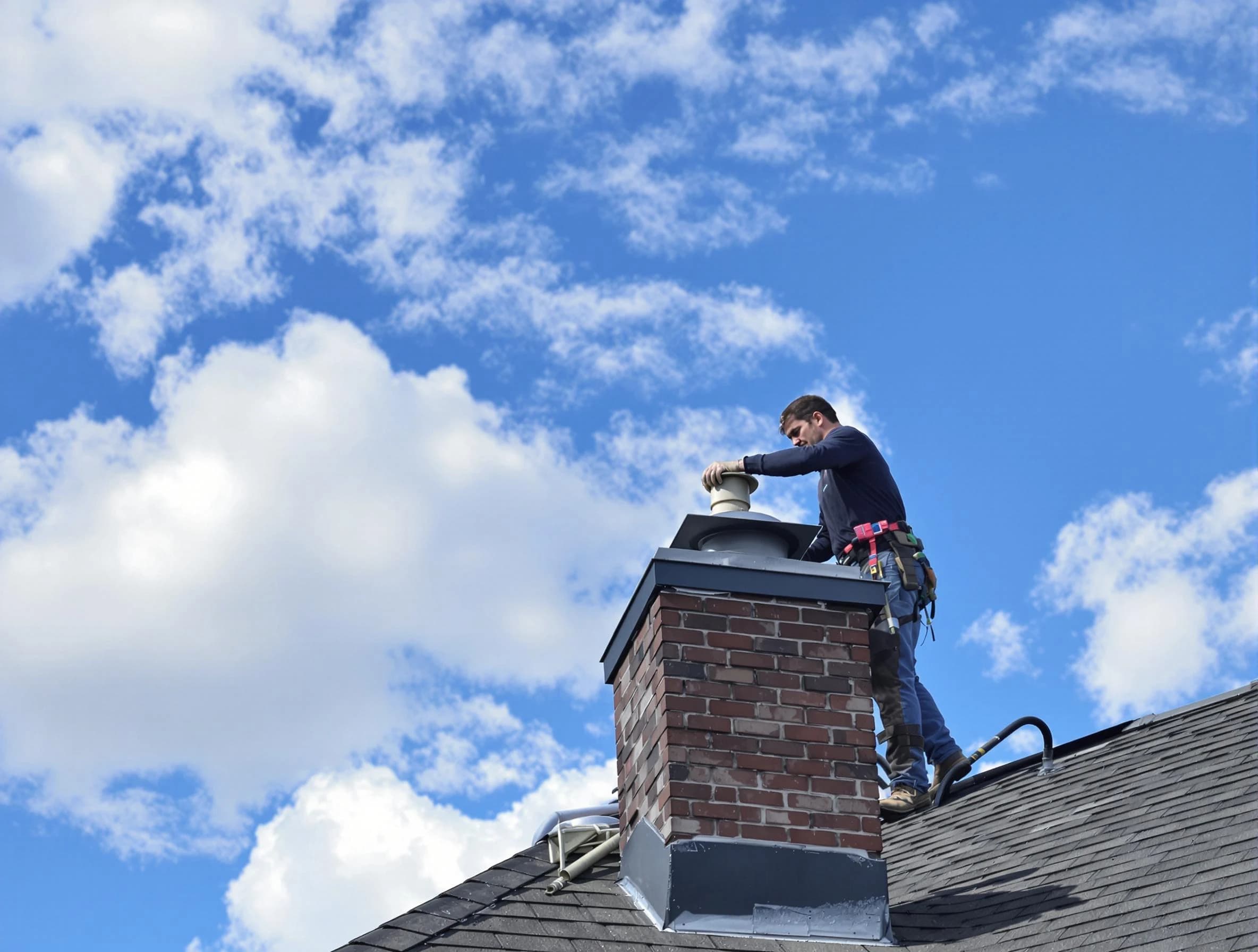 Oneonta Chimney Sweep installing a sturdy chimney cap in Oneonta, AL