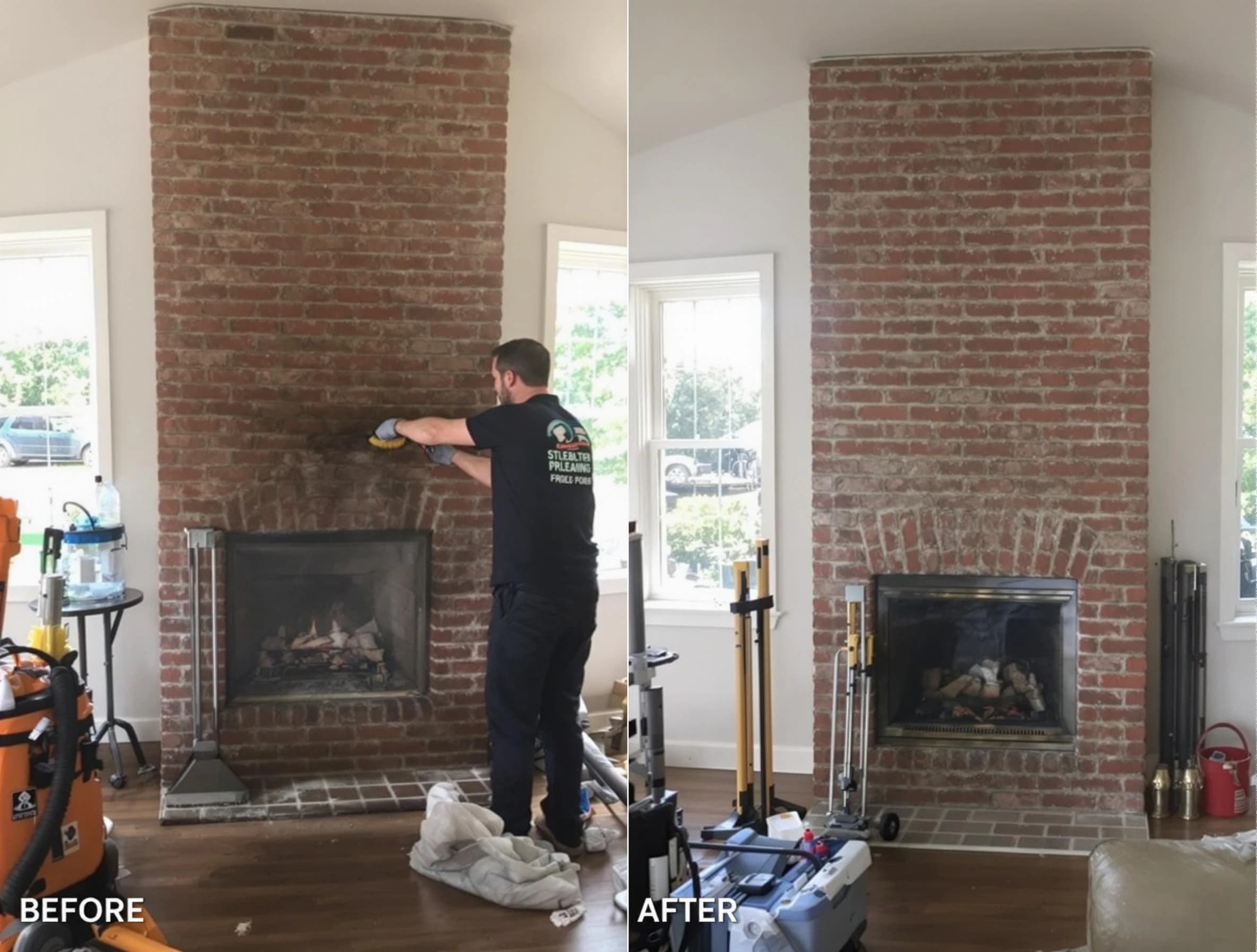 Finished chimney sweeping service by Oneonta Chimney Sweep in Oneonta, AL