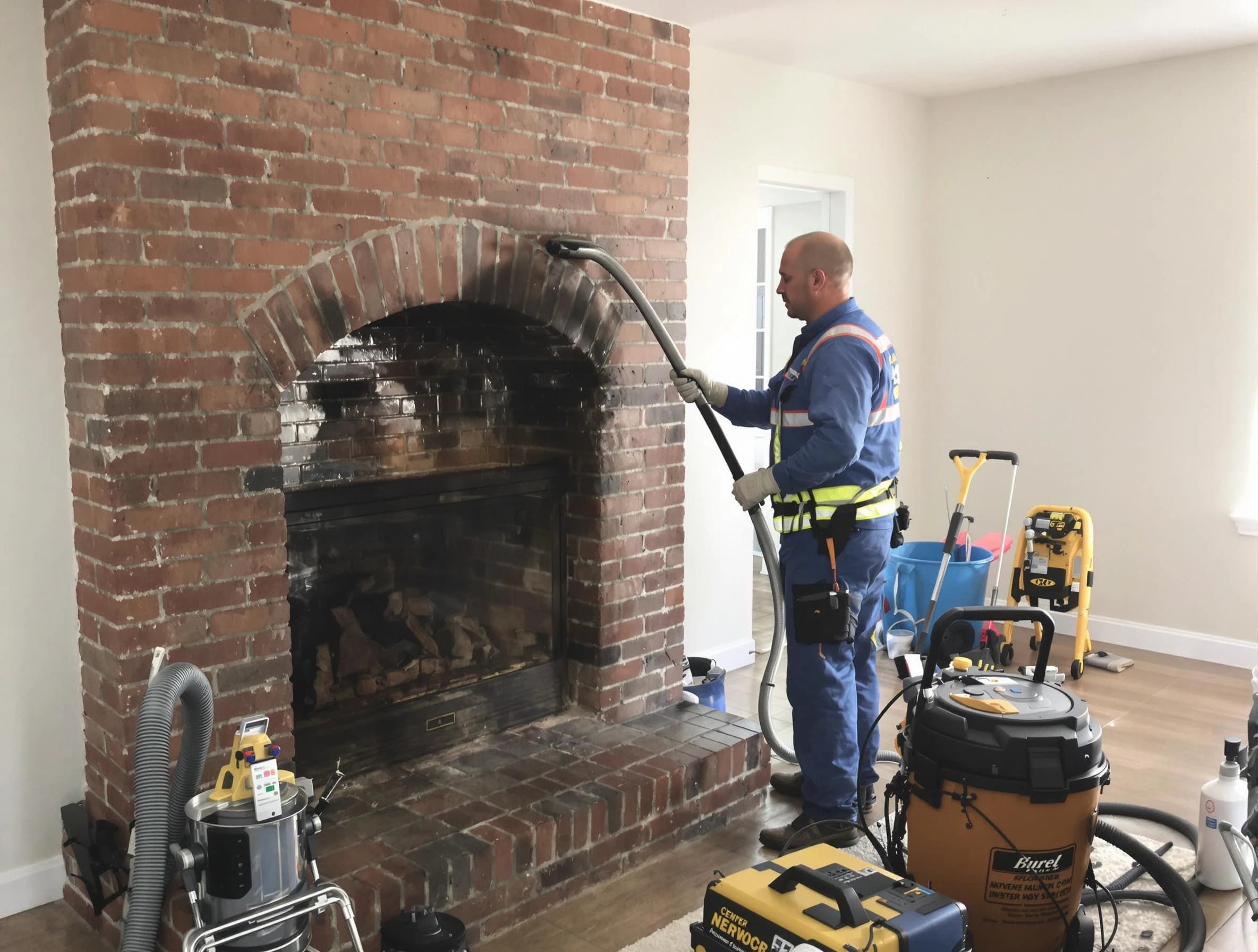 Oneonta Chimney Sweep expert performing detailed chimney sweep in Oneonta, AL