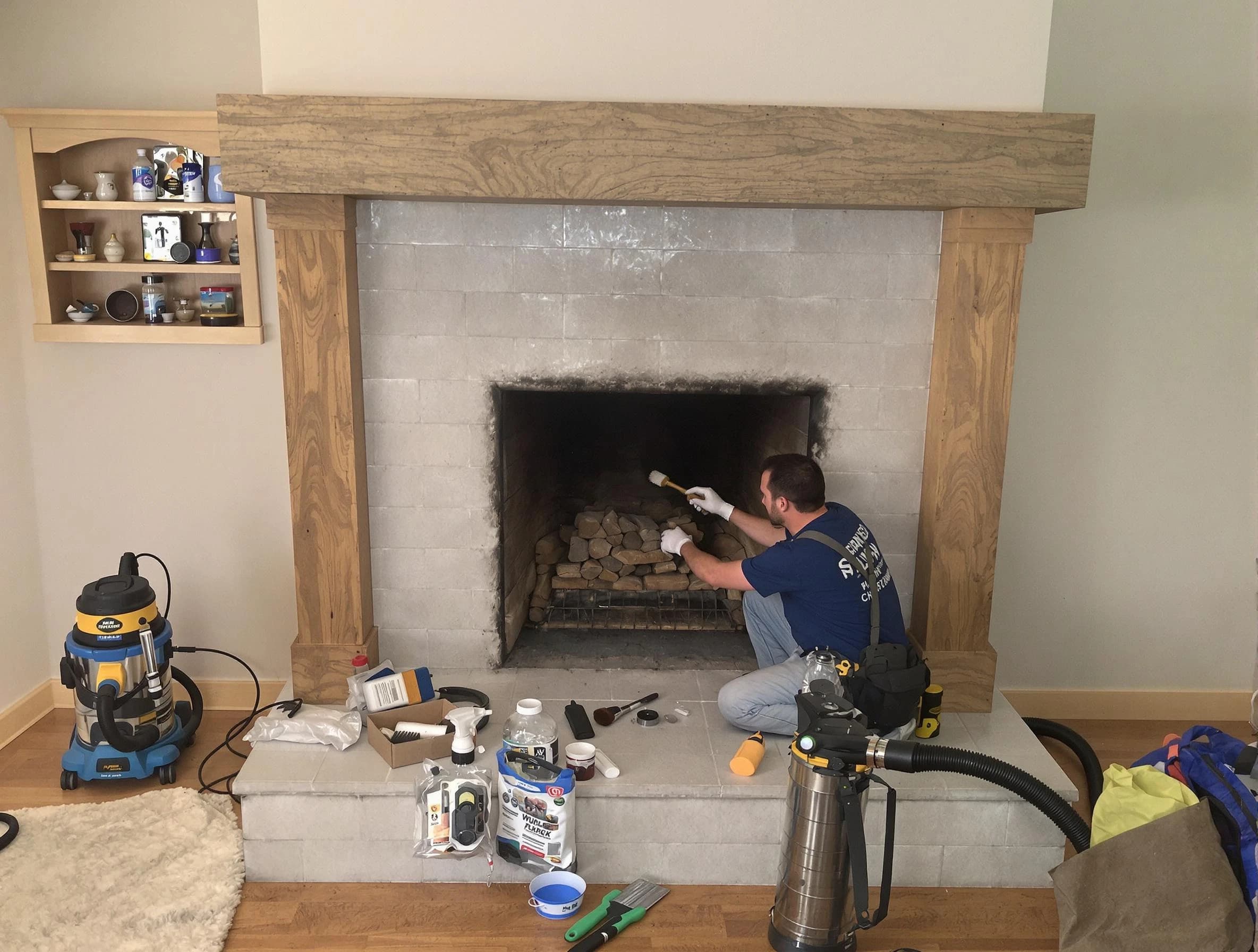 Detailed creosote removal process by Oneonta Chimney Sweep in Oneonta, AL