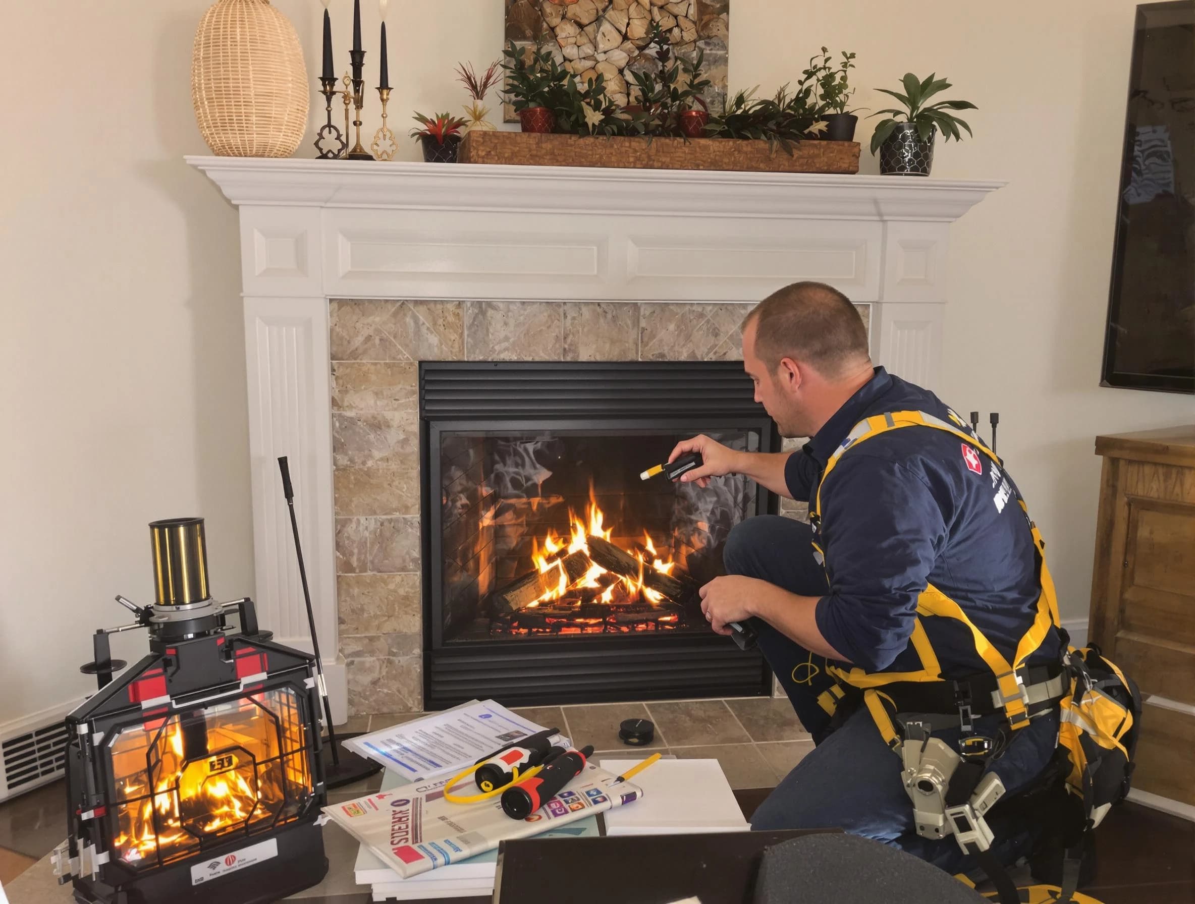 Safety-focused fireplace inspection by Oneonta Chimney Sweep in Oneonta, AL