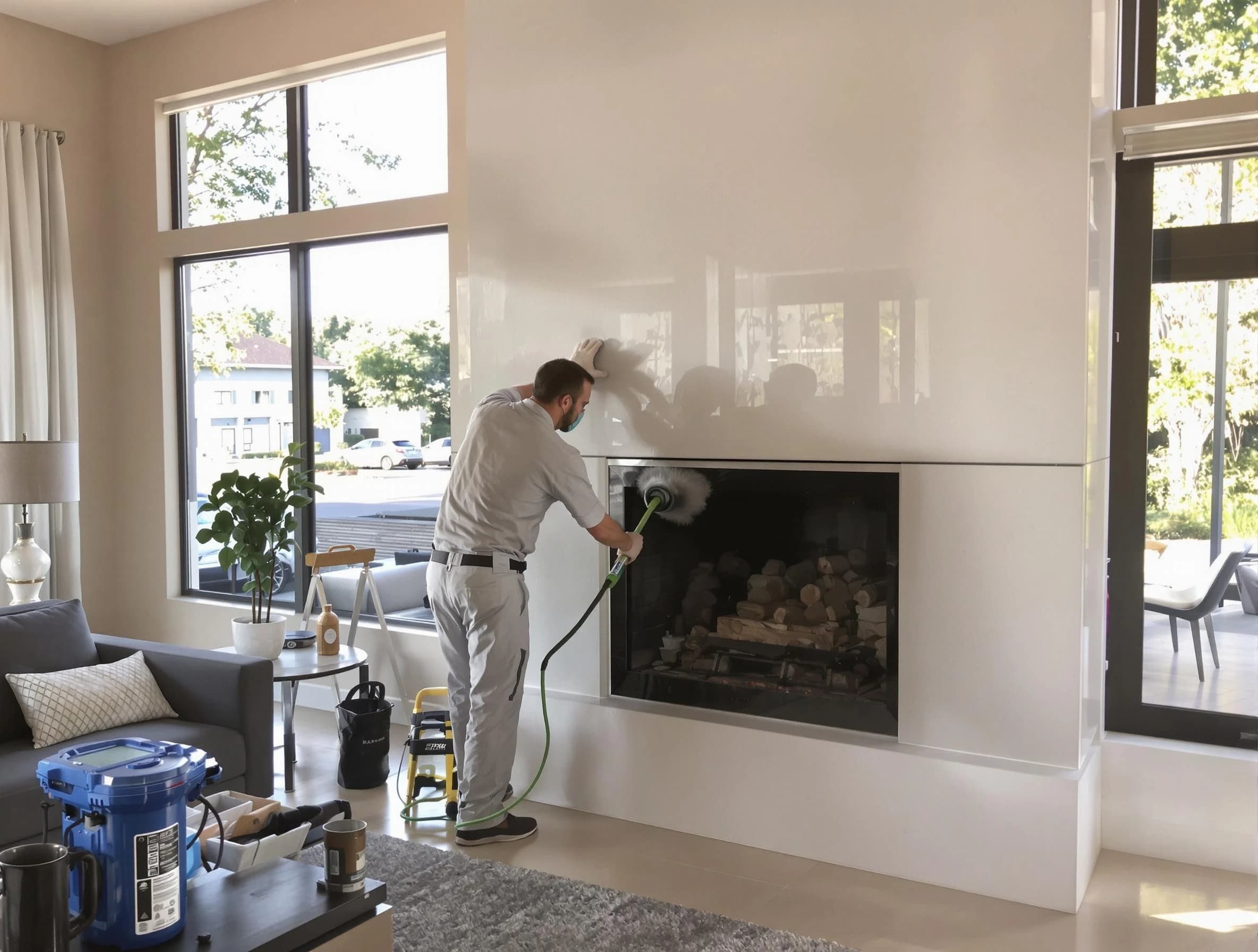 Oneonta Chimney Sweep performing thorough soot removal in Oneonta, AL