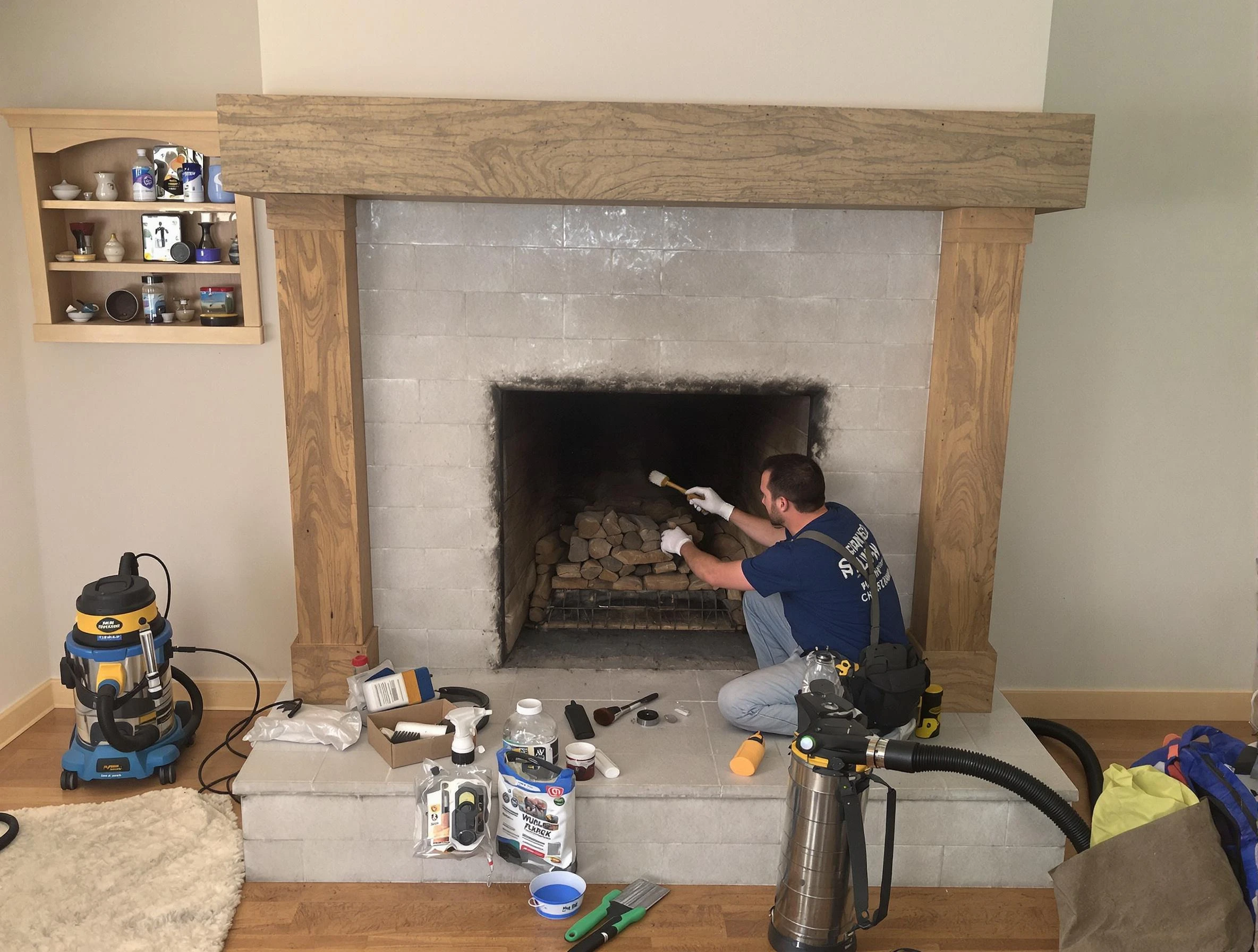 Detailed creosote removal process by Oneonta Chimney Sweep in Oneonta, AL